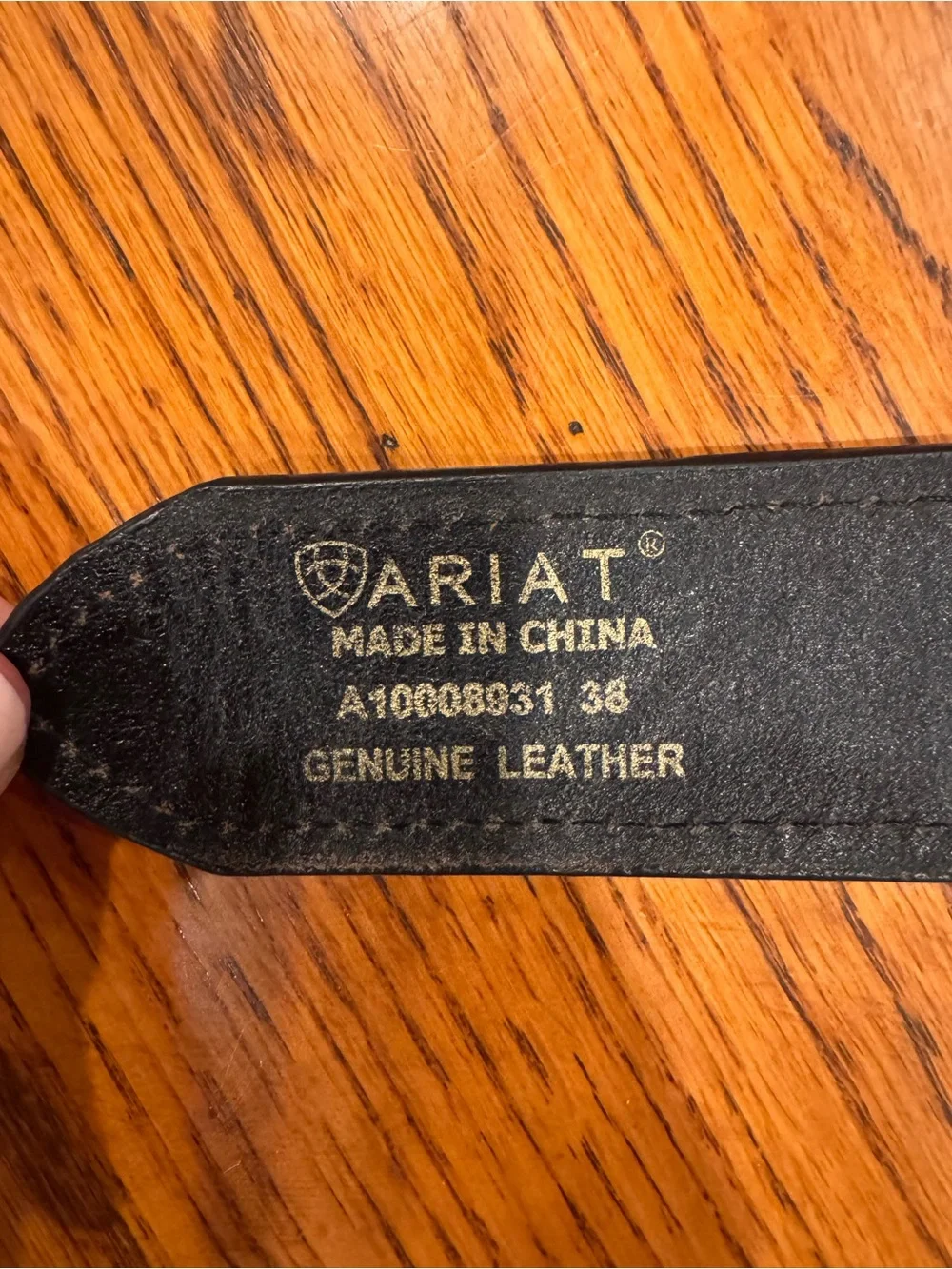 Ariat Black Embossed Leather Belt